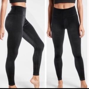 Athleta Velvet Elation Leggings Medium high rise yoga atleisure  soft black M